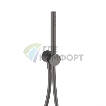 Душевой набор Fantini AF/21 Matt Gun Metal: лейка с держателем и шлангом 1.5 м (81 P5 8061) - фото 1