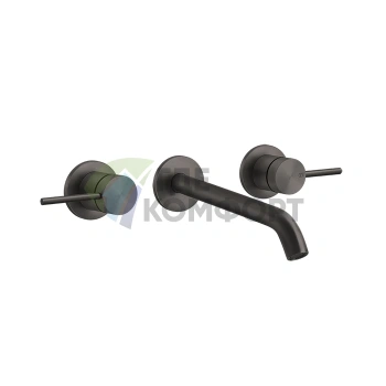 Встраиваемый смеситель GESSI 316 с изливом 200-180 мм, цвет Brushed Black Metal PVD (54094#707) - фото 1