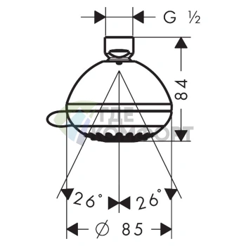 Верхний душ HG Crometta 85 Multi: 3 режима, шарнирное соединение, хром (28425000) - фото 2