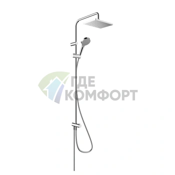 Душевая стойка HG Vernis Shape Reno 230 с верхним душем, хром (26282000) - фото 1