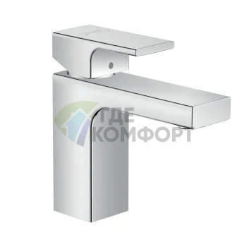Смеситель для раковины Hansgrohe Vernis Shape 100 хром с донным клапаном (71568000) - фото 1