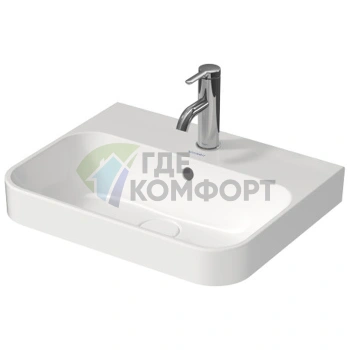 Накладная раковина Duravit Happy D2 Plus 50×40 см без отверстий, белая (2360500060) - фото 1