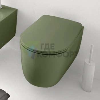Унитаз подвесной безободковый Kerasan Nolita 55x35 см, цвет Verde (531411) - фото 1