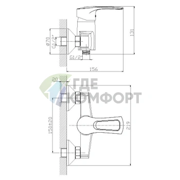 Смеситель Rossinka T T40-41 для душа: Стиль и комфорт в каждой детали - фото 2
