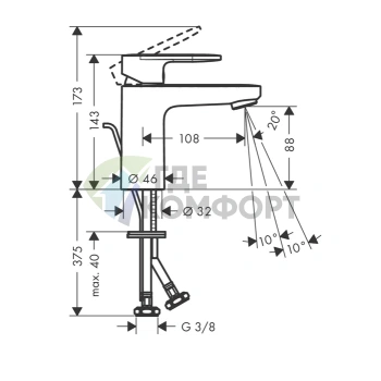 Смеситель для раковины Hansgrohe Vernis Blend 100, хром (71551000) - фото 2