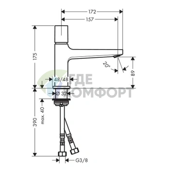 Смеситель для раковины Hansgrohe Metropol 100, хром (32500000) - фото 2