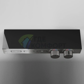Термостат для душа Gessi Hi-Fi с подключением 3 источников, цвет Black Metal Brushed PVD (63014#707) - фото 1