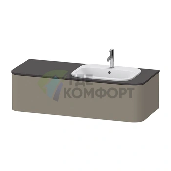 Подвесная тумба Duravit Happy D.2 Plus, 354x1300x550 мм, 1 ящик, цвет stone grey satin matt (HP4952R9292) - фото 1
