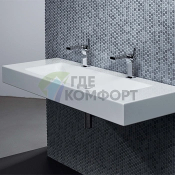 Подвесная раковина BETTEAqua 140 см Glaze Plus белая с крепежом (A052 HLW2) - фото 1