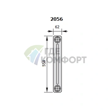 Трубчатый стальной радиатор Zehnder Charleston Completto Z-2056/18 секций с нижним подключением V001 - фото 3