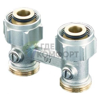 Узел нижнего подключения радиатора 3/4 НР x 3/4 НГ, прямой Multiflex F Oventrop - фото 1