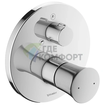 Смеситель для ванны Duravit White Tulip на 2 ввода, встраиваемый, с обратным клапаном, хром (WT5210018010) - фото 1