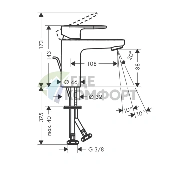 Смеситель для раковины Hansgrohe Vernis Blend 100, хром, излив 108 мм (71559000) - фото 2