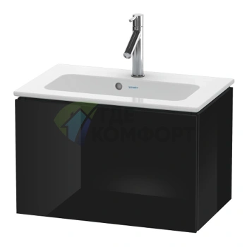База под раковину Duravit L-Cube 400x620x391 с выдвижным ящиком, черный глянец (LC615604040) - фото 1