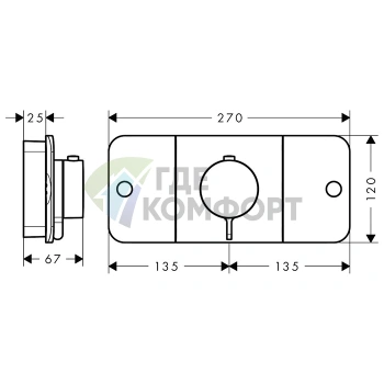 Термостат AX One для 2 контуров, матовый черный (45712670) - фото 2