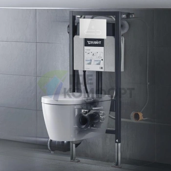 Унитаз подвесной Duravit ME by Starck Rimless с HygieneGlaze, белый, совместим с SensoWash (2510092000) - фото 1