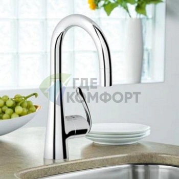 Стильный вытяжной смеситель Grohe Zedra 32296SD0 для кухонной мойки - фото 4