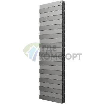 Радиатор биметаллический Royal Thermo Piano Forte Tower silver satin 22 секции - фото 1