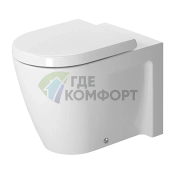 Унитаз напольный приставной Duravit с креплением и сливом в стену, 570x370 мм, белый (2128090000) - фото 1