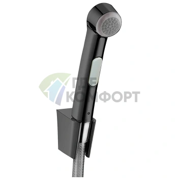 Гигиенический душ Hansgrohe 1jet со шлангом 1,25 м и настенным держателем, шлифованный черный хром (32129340) - фото 1