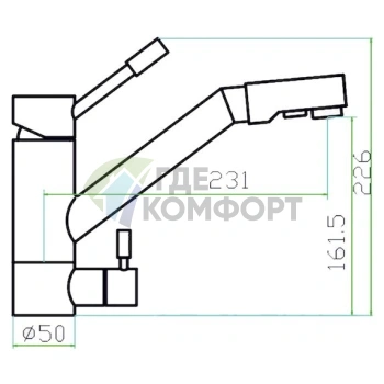 Смеситель Zorg Inox Antas для кухонной мойки из нержавеющей стали - фото 2