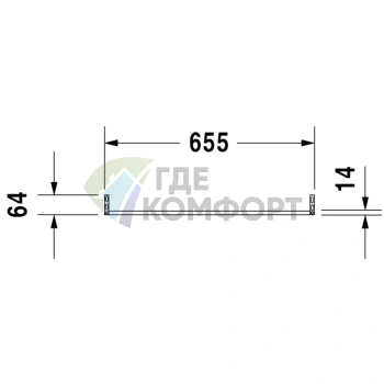 Полотенцедержатель Duravit Vero квадратный 655x14 мм хром (30471000) - фото 2