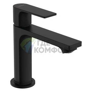 Смеситель для раковины Hansgrohe Rebris E 110, матовый черный, с донным клапаном (72557670) - фото 1