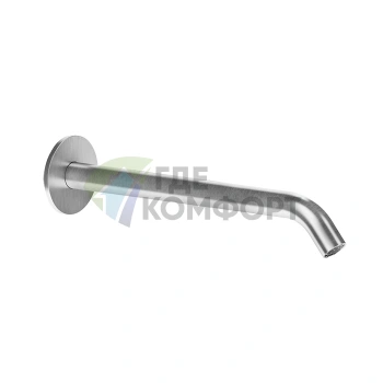 Настенный излив GESSI 316 200 мм, цвет steel brushed, с возможностью подключения удаленного управления (54110#239) - фото 1