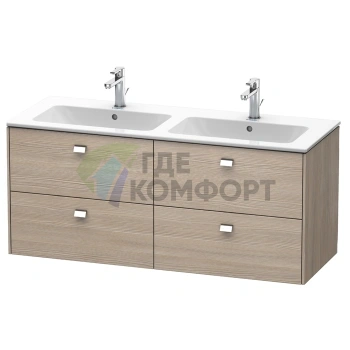 Тумба подвесная Duravit Brioso под раковину, 4 выдвижных ящика, цвет сосна серебристая (BR410601031) - фото 1