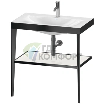 Консоль напольная Duravit XViu с раковиной и полкой, 850x800x480 мм, цвет black matt/white high gloss lacquer (XV4715OB285) - фото 1