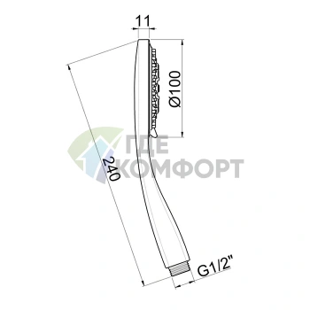 Ручной душ Almar EcoAir EMOTION: 3 режима, экономия воды, матовый черный (E082069.MB) - фото 2