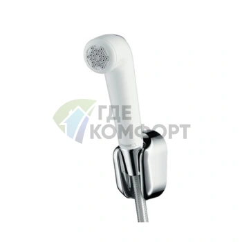 Гигиенический душ Hansgrohe 1jet — шланг 1,25 м с настенным держателем, белый/хром (32127000) - фото 1