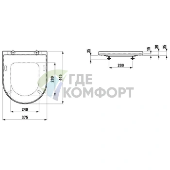 Сиденье для унитаза Laufen Kartell с микролифтом, белое матовое, 446x376x35 мм (8.9133.1.757.000.1) - фото 2