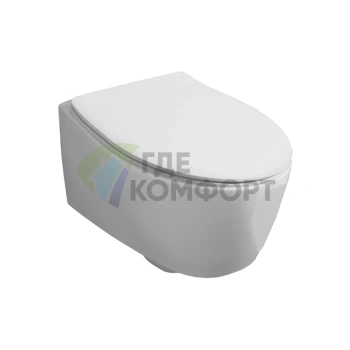 Подвесной унитаз Simas Lft Spazio безободковый 52x35 см, белый матовый, без комплекта крепления (LFT18 bi matt rimless) - фото 1
