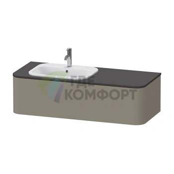 Подвесная тумба Duravit Happy D.2 Plus 354x1300x550 мм, 1 ящик, цвет Stone Grey Satin Matt (HP4952L9292) - фото 1