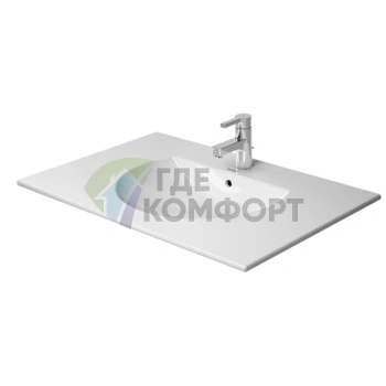 Раковина Duravit Darling New для мебели с переливом и 3 отверстиями под смеситель 830x545 мм белого цвета (499830030) - фото 1