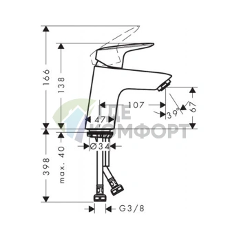 Смеситель для раковины Hansgrohe Logis 70 см, хром (71071000) - фото 2