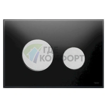 Кнопка смыва TECE Loop 9240655: черное стекло с матовым хромом - фото 1
