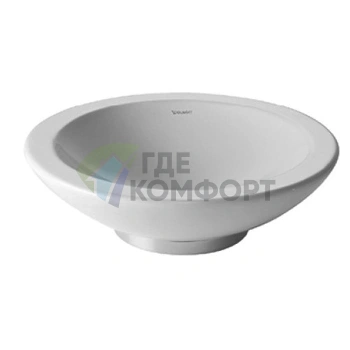 Накладная раковина Duravit Bagnella круглая 40 см без перелива, белая (451400000) - фото 3