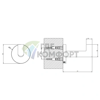 Настенный крючок Gessi Tondo (Finox Brushed Nickel) (63621#149) - фото 2