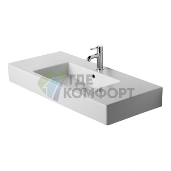Раковина Duravit Vero для мебели с отверстием под смеситель 1050x490 мм, белая (329100000) - фото 3