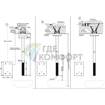 Смеситель для раковины потолочный электронный GESSI 316 MECCANICA, цвет Steel Brushed (54224#239) - фото 2