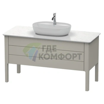 Напольная тумба Duravit Luv с 2 выдвижными ящиками, 743x1388x570 мм, серо-коричневый шелковисто-матовый (LU956606060) - фото 1