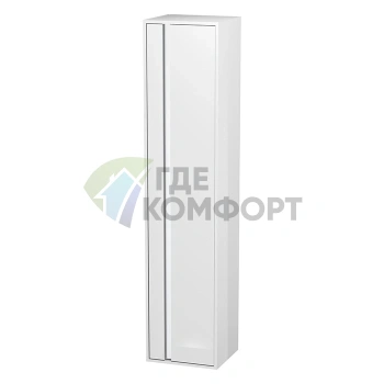 Высокий шкаф Duravit Ketho 40x36x180 см, белый глянец, со стеклянными и деревянными полками (KT1255R2222) - фото 1