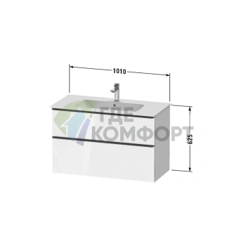 Тумбочка подвесная Duravit D-Neo 1010x462x625 мм, 1 ящик, Black Oak (DE436301616) - фото 2