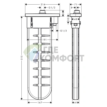 Hansgrohe sBox для ванны с овальной розеткой в шлифованном черном хроме (28020340) - фото 2