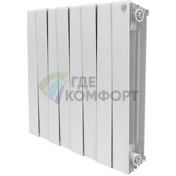 Радиатор биметаллический Royal Thermo Piano Forte 500 bianco traffico 8 секций-белый - фото 1