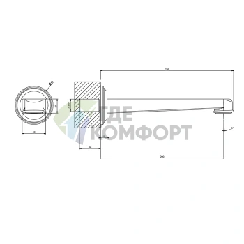 Излив для ванны GESSI VENTI20 настенный, 209 мм, хром (65103#031) - фото 2