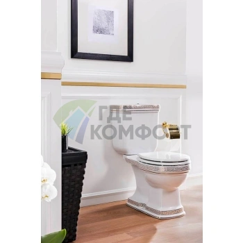 Унитаз-компакт Creavit Klasik KL311-OW в золоте от Версаче - фото 2
