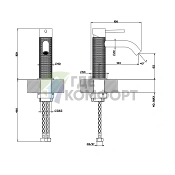 Смеситель для раковины GESSI 316: однорычажный, сталь матовый хром (54202#239) - фото 2